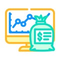 roi increase color icon vector illustration Royalty Free Stock Photo