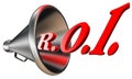 Roi red word in megaphone