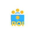 ROI, return on investment icon Royalty Free Stock Photo