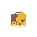 ROI, return on investment vector icon Royalty Free Stock Photo