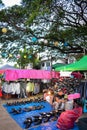 Roiet, Thailand - Oct 6, 2017 : People shopping at Saket Nakorn walking street