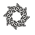 geometric circle ornamental element. celtic maze ornament. tribal tattoo or mandala.