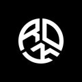 ROK letter logo design on black background. ROK creative initials letter logo concept. ROK letter design
