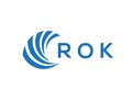 ROK letter logo design on white background. ROK creative circle letter logo concept. ROK letter design