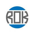 ROK letter logo design on white background. ROK creative initials circle logo concept. ROK letter design