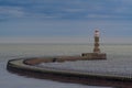 Roker lighthouse. Located in Sunderland. Royalty Free Stock Photo