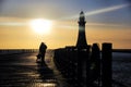 Roker Pier and Fisherman