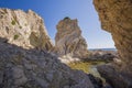 Roks on the Grande Blue Stegna beach Secret beach, Rhodes Royalty Free Stock Photo