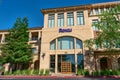 Roku headquarters office facade with media company sign and logo in Silicon Valley