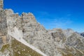 Roky cliff mountain towers and walls in Dolomites Alps