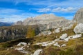 Roky cliff mountain in Dolomites Alps in autumn