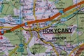 Rokycany, Czechia, on a road m Royalty Free Stock Photo