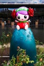 Fukuyama mascot, Rola chan, rose, puppet, child