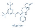 Rolapitant antiemetic drug molecule. Skeletal formula.