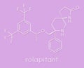 Rolapitant antiemetic drug molecule. Skeletal formula.