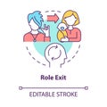 Role exit concept icon