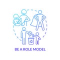 Role model blue gradient concept icon