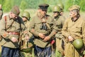 A role - play reconstruction of one of the battles of World war 2 on the outskirts of Moscow in the Kaluga region in Russia.