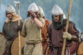 Role play - the reenactment of the battle of the ancient Slavs in the fifth festival of historical clubs in Zhukovsky district of