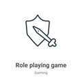 Role playing game outline vector icon. Thin line black role playing game icon, flat vector simple element illustration from