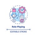 Role playing multi color concept icon