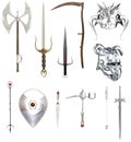 RPG weapons and helmets