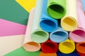 Roles of color paper. Royalty Free Stock Photo