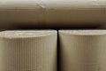 Roles of corrugated card board craft paper close up Royalty Free Stock Photo