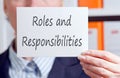 Roles and Responsibilities Royalty Free Stock Photo