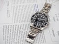 Rolex submariner on English paper