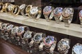 Rolex watches on display in the window of a jeweler