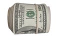 Roll of 100 dollar bills Royalty Free Stock Photo