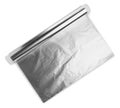 Roll of aluminum foil isolated on white, top view Royalty Free Stock Photo