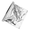 Roll of aluminum foil isolated on white, top view Royalty Free Stock Photo