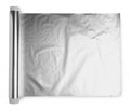 Roll of aluminum foil isolated on white, top view Royalty Free Stock Photo