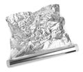 Roll of aluminum foil isolated on white, top view Royalty Free Stock Photo