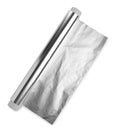 Roll of aluminum foil isolated on white, top view Royalty Free Stock Photo