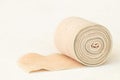 Roll bandage for first aid accident on background white