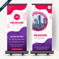 Roll Banner Up Flat Style Colorful Design