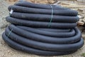 Roll of black flexible conduit nylon pipe