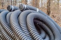 Black industrial corrugated pipe