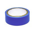 Roll of blue plastic duct tape isolated on white Royalty Free Stock Photo