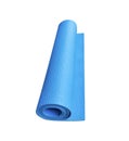 Roll of blue yoga mat sport isolated on white background with clipping path Royalty Free Stock Photo