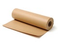 Roll of brown kraft paper isolated on white background Royalty Free Stock Photo