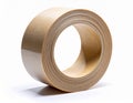 Roll of Brown Packaging Tape on White Seamless Background Royalty Free Stock Photo