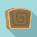 Roll cake icon flat vector. Swiss brownie