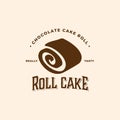 Roll cake vintage logo design