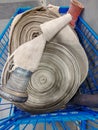 roll of canvas fire hose Royalty Free Stock Photo