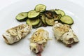 Roll Chicken Fillet chicken involtini and zucchini Royalty Free Stock Photo