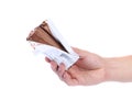 Roll of chocolate ice cream in foil. Royalty Free Stock Photo